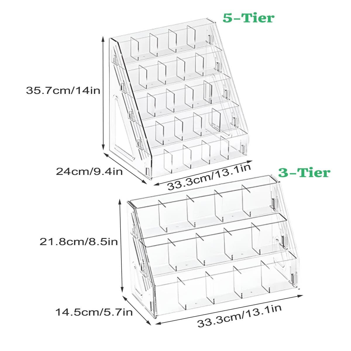 Large Capacity Clear Acrylic Desktop Pen Holder Organiser - 5 Tier - view 4