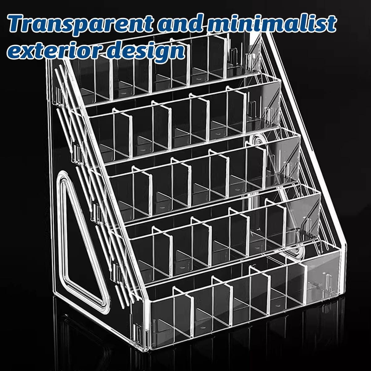 Large Capacity Clear Acrylic Desktop Pen Holder Organiser - 5 Tier - view 5