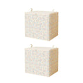 Large Capacity Foldable Quilt Storage Bags, Set of 2 - Cream Bear Print, L (43 x 43 x 43 cm)