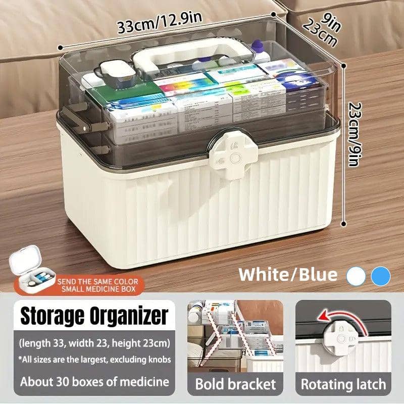 Large Capacity Medicine Storage Box, Multi-Layer - White - view 2