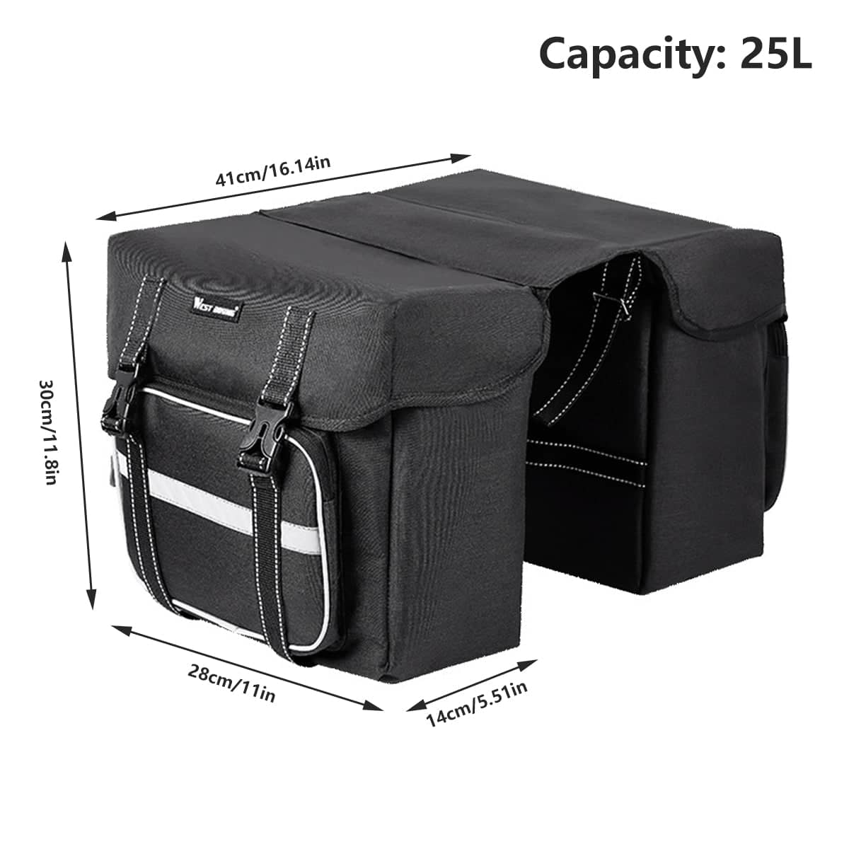 Large Capacity Mountain Bike Rear Rack Bag 25 Litre Saddle Pack - view 3