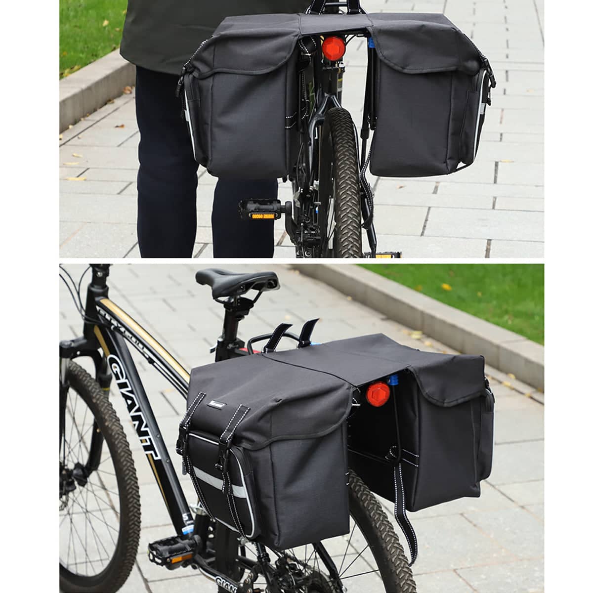 Large Capacity Mountain Bike Rear Rack Bag 25 Litre Saddle Pack - view 4