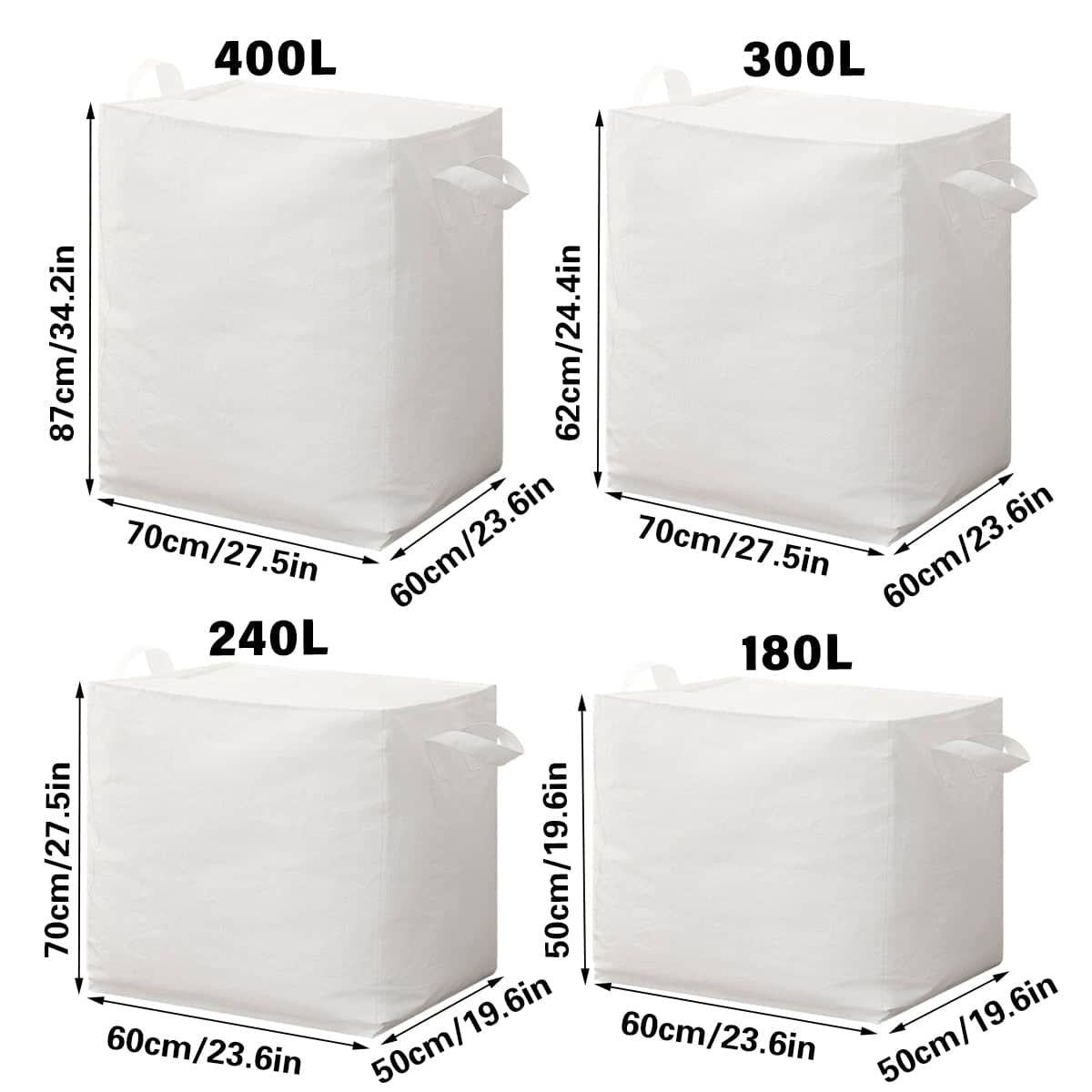 Large Capacity Moving and Storage Bag with Zip - 300 Litre (70 x 60 x 62 cm) - view 4