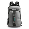 Large Capacity Multi-Functional Shoulder Bag with External USB Port - Grey