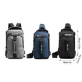 Large Capacity Multi-Functional Shoulder Bag with External USB Port - Navy Blue - view 4