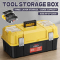 Large Capacity Multi-Layer Portable Tool Storage Box with Carry Handle