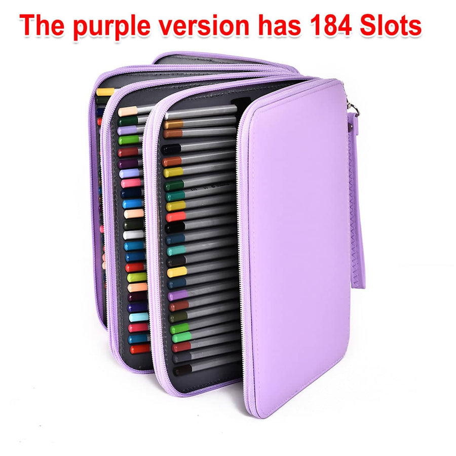 Large Capacity Pencil Case Pen Storage Organiser - Purple