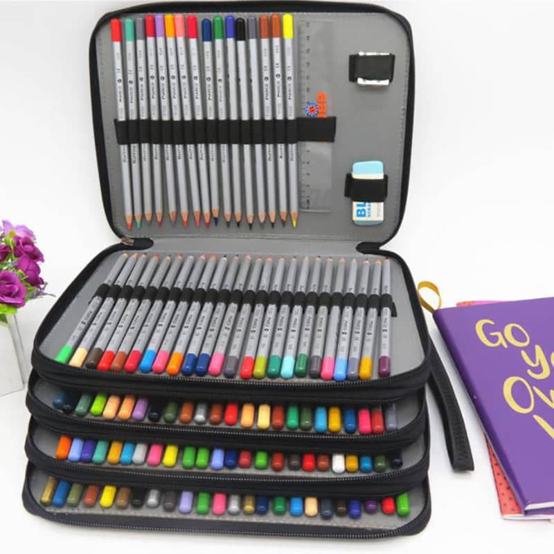 Large Capacity Pencil Case Pen Storage Organiser - Purple - view 4