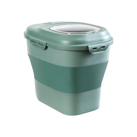 Large Capacity Pet Food Storage Container, Foldable with Seal Lid - Green
