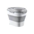 Large Capacity Pet Food Storage Container, Foldable with Seal Lid - Grey