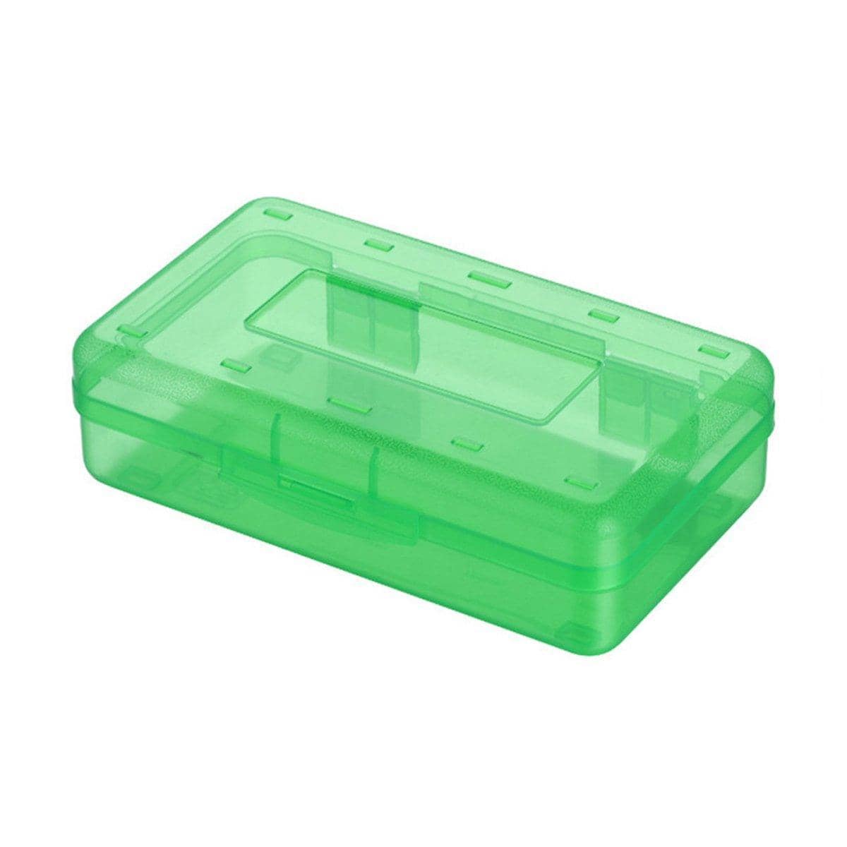 Large Capacity Plastic Pencil Case for Students and Artists - Green