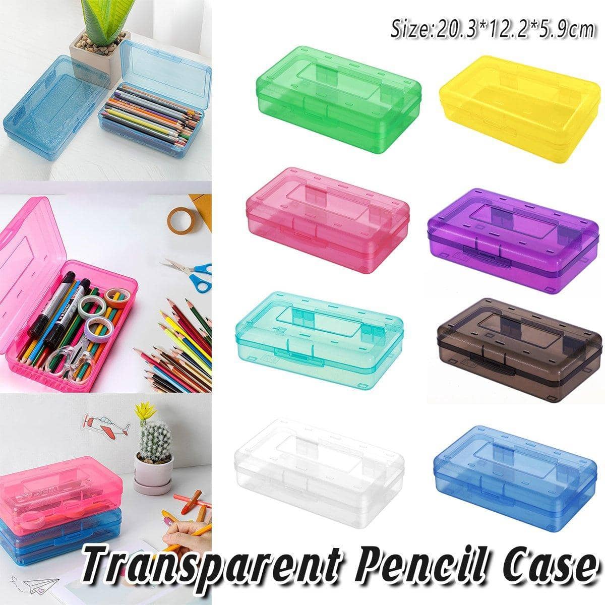 Large Capacity Plastic Pencil Case for Students and Artists - Red - view 2