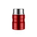 Large Capacity Stainless Steel Vacuum Insulated Lunch Box Flask with Foldable Spoon - Red