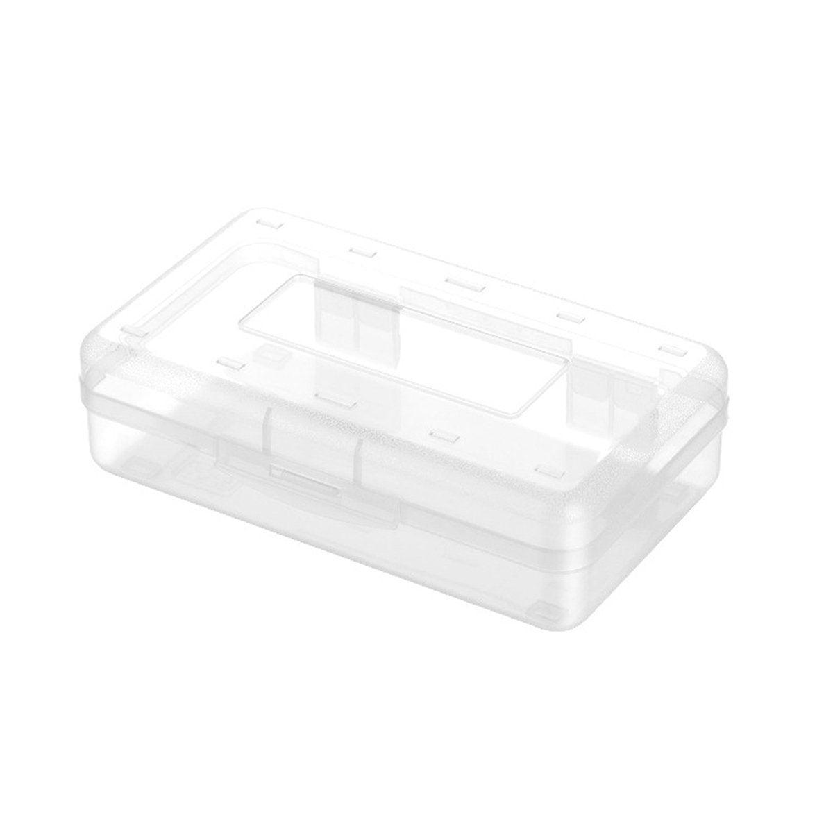 Large Capacity Transparent Plastic Pencil Case for Students and Artists - Clear