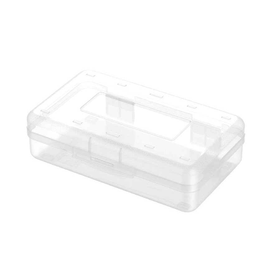 Large Capacity Transparent Plastic Pencil Case for Students and Artists - Clear