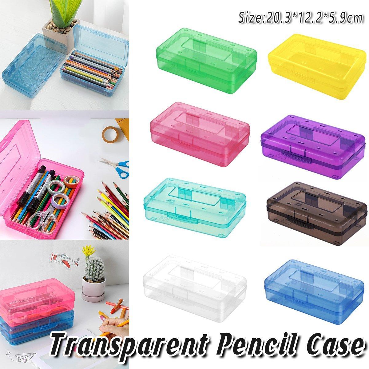 Large Capacity Transparent Plastic Pencil Case for Students and Artists - Clear - view 2