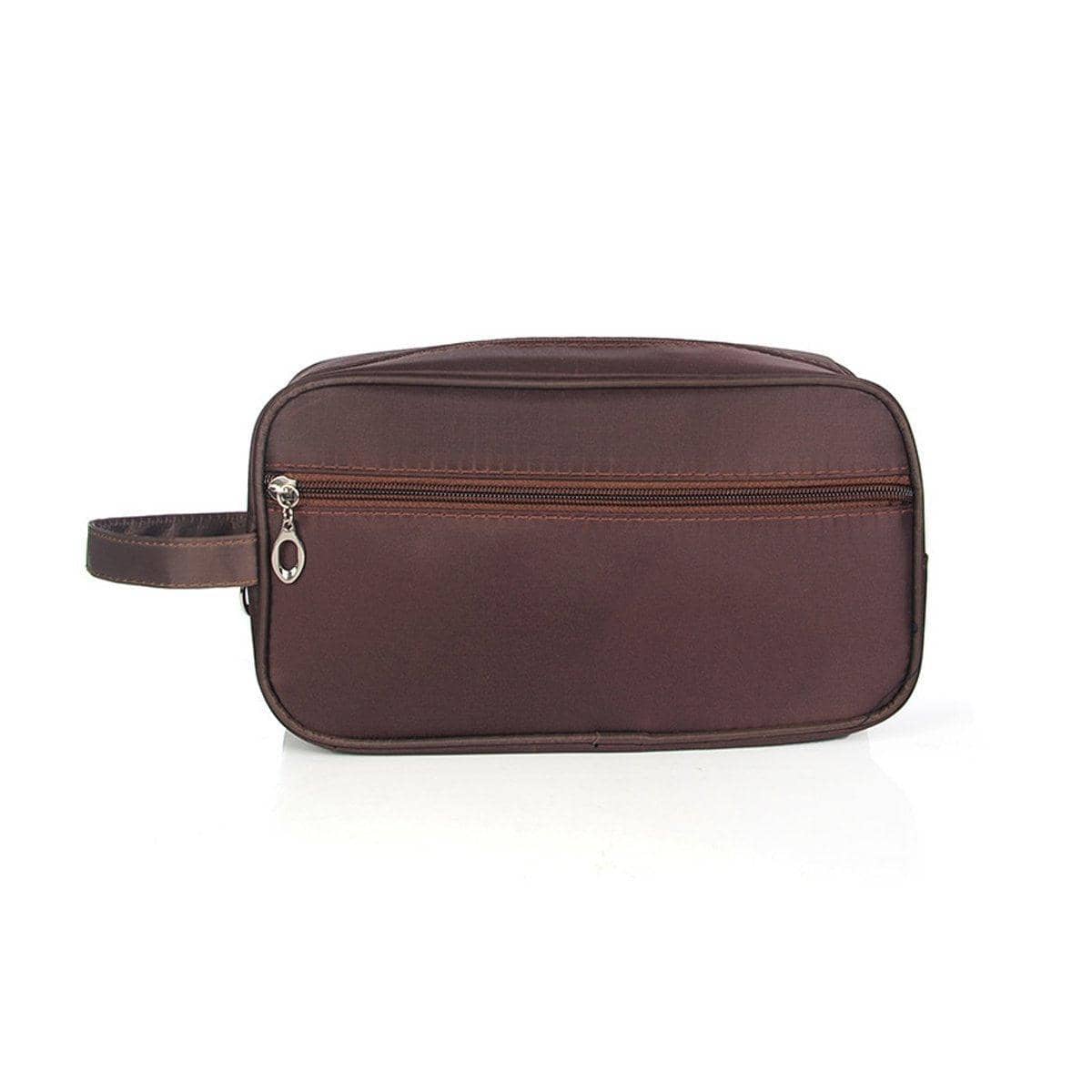 Large Capacity Travel Cosmetic Bag for Men, Water-Resistant - Coffee Brown