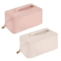 Large Capacity Travel Cosmetic Bag - Pink, PU Leather (23.5 x 10.5 x 11 cm) - view 3