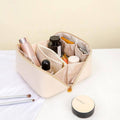 Large Capacity Travel Cosmetic Bag - Pink, PU Leather (23.5 x 10.5 x 11 cm) - view 5