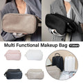 Large Capacity Travel Cosmetic Bag, Waterproof Faux Leather - Beige - view 2