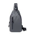 Large Capacity Waterproof Chest Crossbody Bag with USB Port - Grey