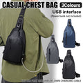 Large Capacity Waterproof Chest Crossbody Bag with USB Port - Grey - view 2