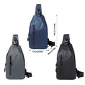 Large Capacity Waterproof Chest Crossbody Bag with USB Port - Grey - view 4