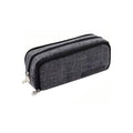 Large Capacity Zipper Pencil Case, Foldable - Dark Grey