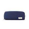 Large Capacity Zipper Pencil Case, Foldable - Navy