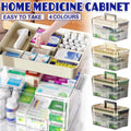 Large Clear First Aid Medicine Storage Box with Handle and Tray - Dark Grey - view 2