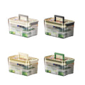 Large Clear First Aid Medicine Storage Box with Handle and Tray - Dark Grey - view 3