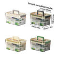 Large Clear First Aid Medicine Storage Box with Handle and Tray - Light Grey - view 4