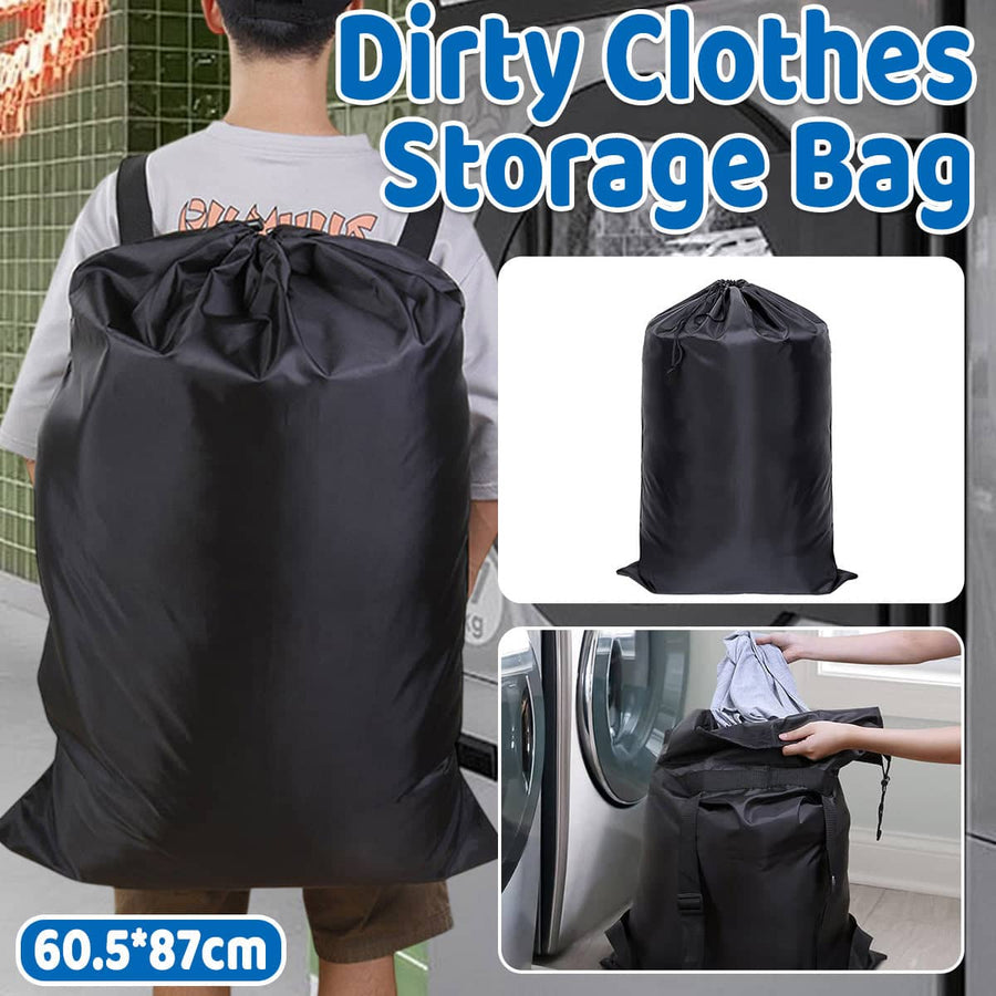 Large Drawstring Polyester Laundry Backpack for Students and Travel, 87 cm
