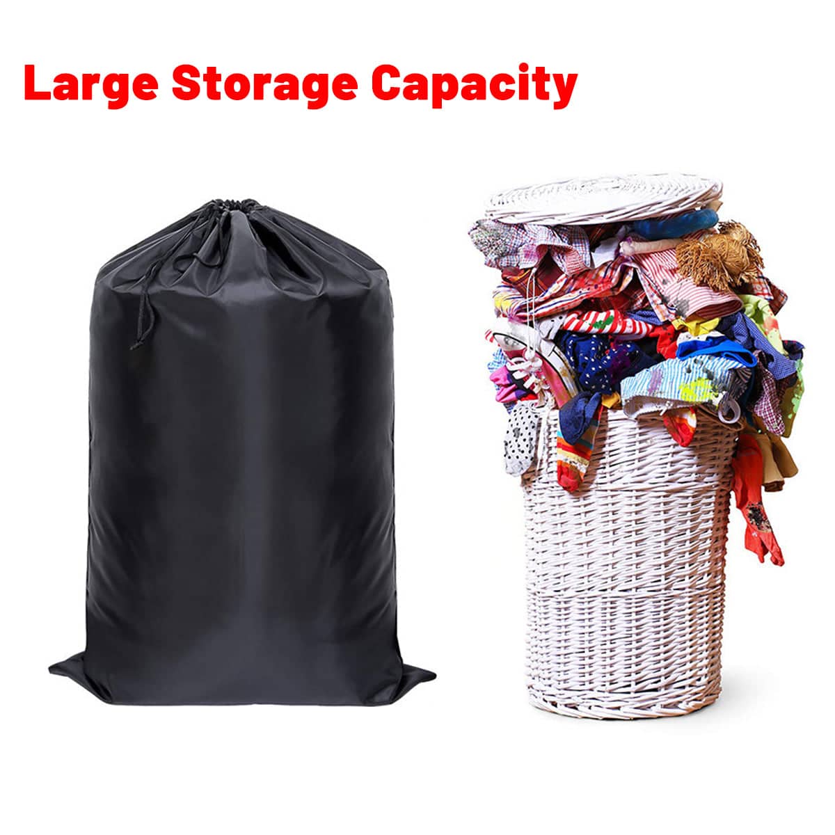 Large Drawstring Polyester Laundry Backpack for Students and Travel, 87 cm - view 4