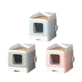 Large Enclosed Cat Litter Box with Drawer for Indoor Cats - Blue - view 3
