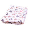 Large Fleece Paw Print Pet Blanket, 104 x 76 cm - White