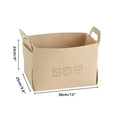 Large Foldable Felt Storage Basket with Bear Print Pack of 2 - Brown - view 4