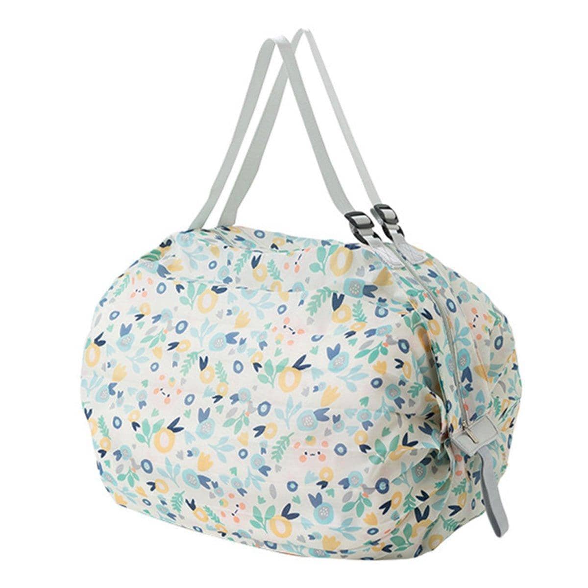 Large Foldable Reusable Shopping Bag, 40 x 40 x 68 cm - Pastel Floral Print
