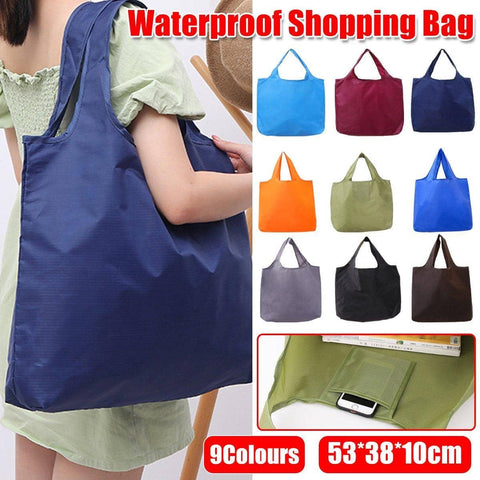 Large Foldable Waterproof Shopping Bag - Grey - view 2