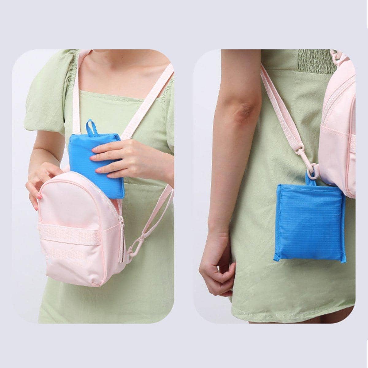 Large Foldable Waterproof Shopping Bag - Navy - view 5