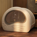 Large Fully Enclosed Cat Litter Box with Drawer Base - Coffee Brown - view 4