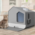 Large Fully Enclosed Cat Litter Box with Drawer Tray, Scoop and Vent Cover - view 4