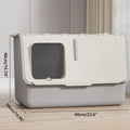Large Fully Enclosed Cat Litter Box with Lid and Odour Control - Mint Green - view 4