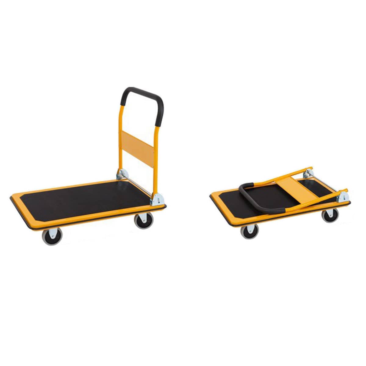 Large Heavy Duty Foldable Flatbed Trolley Cart with Rubber Wheels - view 2