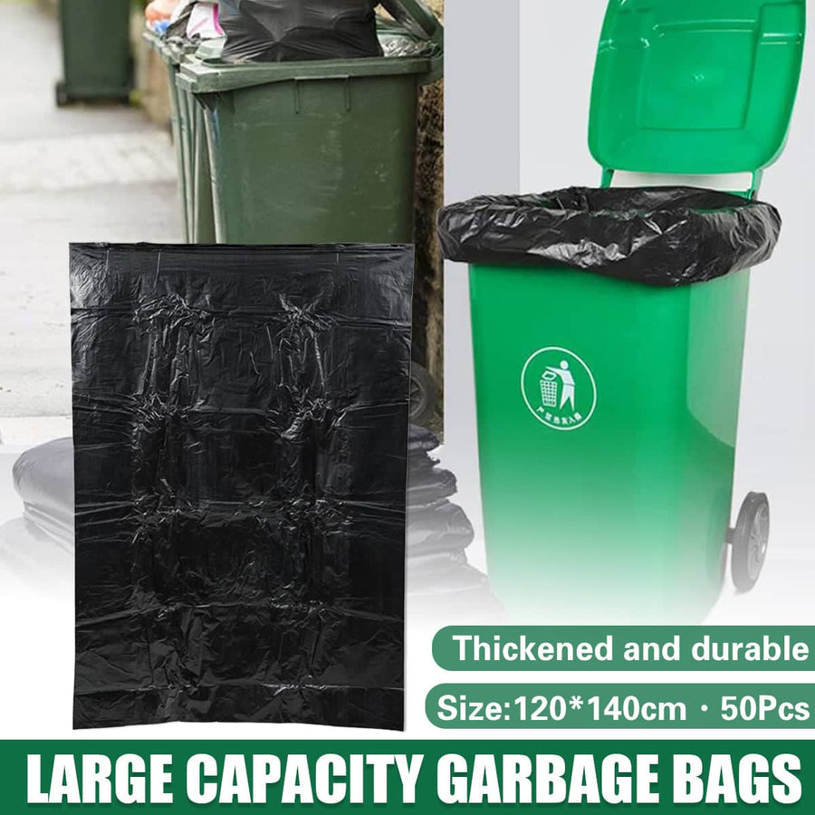 Large Heavy Duty Garbage Bags 50 Piece 140 x 120 cm for Kitchen and Home Use