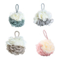 Large Mesh Bath Ball Sponge - Pink and Cream - view 3