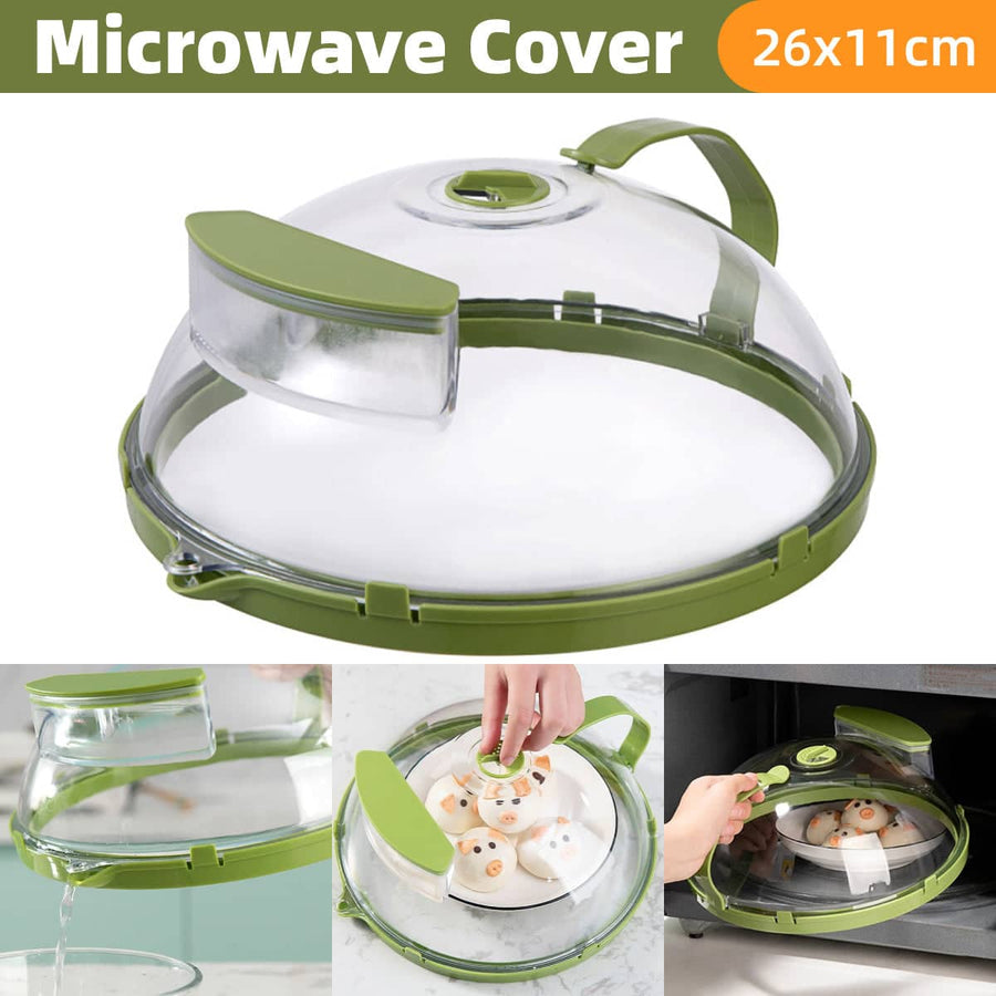 Large Microwave Splatter Cover 26 cm, Heat Resistant Water Filled Food Plate Guard