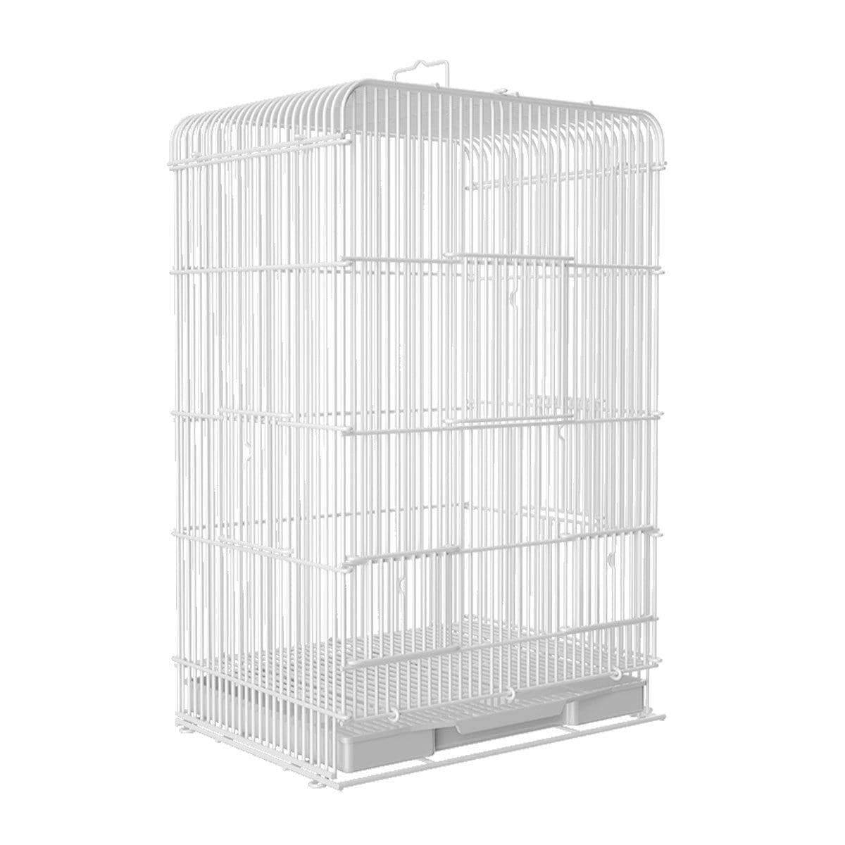 Large Parrot Birdcage with Standing Poles and Pull Out Tray, White Metal Flight Cage - view 2