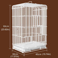 Large Parrot Birdcage with Standing Poles and Pull Out Tray, White Metal Flight Cage - view 3