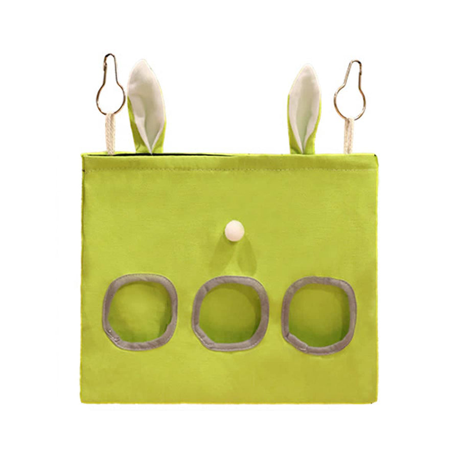 Large Pet Hay Feeding Bag Hanging Canvas Hay Feeder Dustproof - Large (35 x 30 cm)